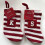Christmas Stocking Mini Monogram Initial K S Red White Striped 8 Inch 1