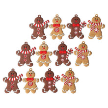 Adornos colgantes de pan de jengibre de PVC para Navidad (12 unidades)