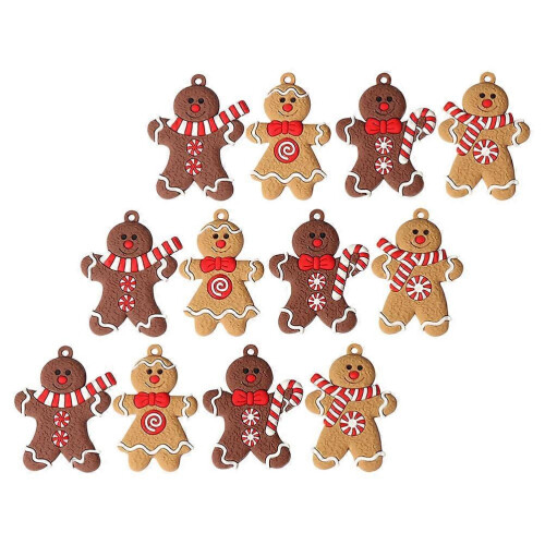 Lebkuchen-Hängedekorationen aus PVC, 12 Stück