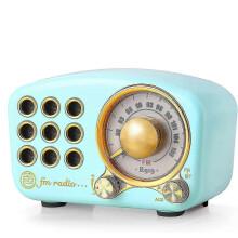 Radio FM Bluetooth vintage, altoparlante Bluetooth retrò 4.2, bassi potenti, regalo di Natale, blu