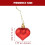 Decorazioni a forma di cuore rosso in plastica, set da 12 pezzi. 2