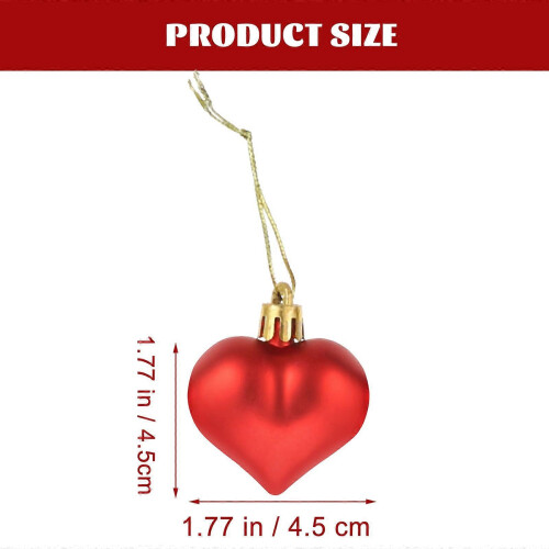 Decorazioni a forma di cuore rosso in plastica, set da 12 pezzi. 1