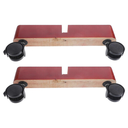 Divisorio mobile per porta con base in legno rosso scuro e ruote, 2 pezzi, per uso interno