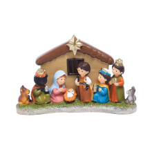Christmas Lighted Houses Ornaments Characters Resin Cottage Christmas Hut Window Table Multicolor