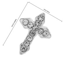 Nail Cross Charms 10Pcs for Manicure Decoration Silver Alloy and Acrylic