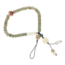 Colgante para funda de teléfono móvil de jade blanco estilo chino verde con diseño de Bodhi, ideal para decoración.