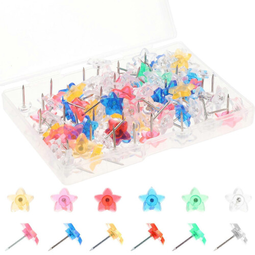 Convenient Thumbtacks Delicate Pushpins 100Pcs Blue for Home Use