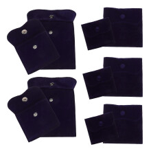 Petits sachets à bijoux bleu foncé avec bouton-pression pour ranger les bagues (lot de 10)