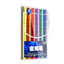 6-Pack Glow-In-The-Dark Pens Water-Based Ink Fabric Paper Plastic, Ergonomic for Grip Luminous pen