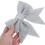 Christmas Decorative Bow Ornaments for Decoration Silver 2Pcs Pack 4