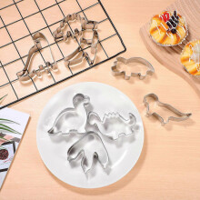 Emporte-pièces dinosaures en acier inoxydable, moules à pâtisserie pour pâte, lot de 8
