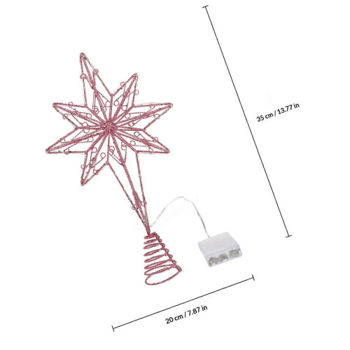 Pink Xmas Tree Topper Light for Christmas Tree Decor 1Pcs 1