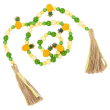 Guirlande de perles en bois à pompons ananas, couleurs assorties, pour la décoration