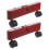 Divisorio mobile per porta con base in legno rosso scuro e ruote, 2 pezzi, per uso interno 3