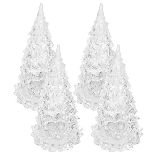 LED Night Light Mini Christmas Tree for Christmas Decor 4Pcs White 2