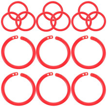 Plastic Red Binder Rings for DIY Loose Leaf Book Rings 100Pcs Set