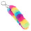 Bag Charm Plush Strip Keychains for Decoration 2Pcs Rainbow Fluffy Set 1