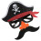Maschera nera da pirata con occhiali per Halloween, cosplay, feste, in feltro e plastica. 1
