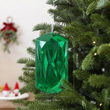 Colgante de cristal PS colorido con diamantes, árbol de Navidad festivo, diamante largo verde, 10*18