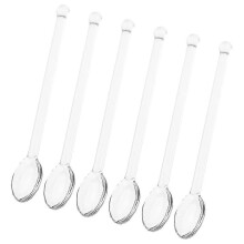 Glass Mixing Spoons for Beverages Transparent 6Pcs Cocktail Stirrers