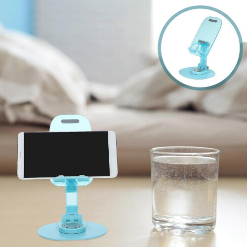 Sky-Blue Phone Stand Acrylic Rotating Foldable Phone Holder for Storage Use 2