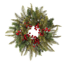 Couronne de fausses baies rouges (1 pièce) pour décoration de porte