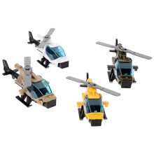 Maquette d'avion de combat, jouet, hélicoptère décoratif en métal pour enfants, 4 pièces, couleurs assorties