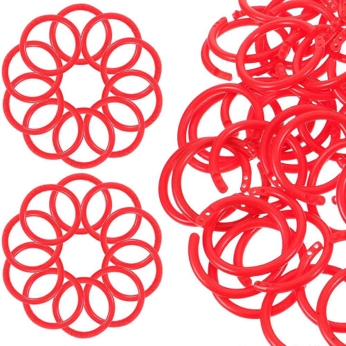 Plastic Red Binder Rings for DIY Loose Leaf Book Rings 100Pcs Set 2