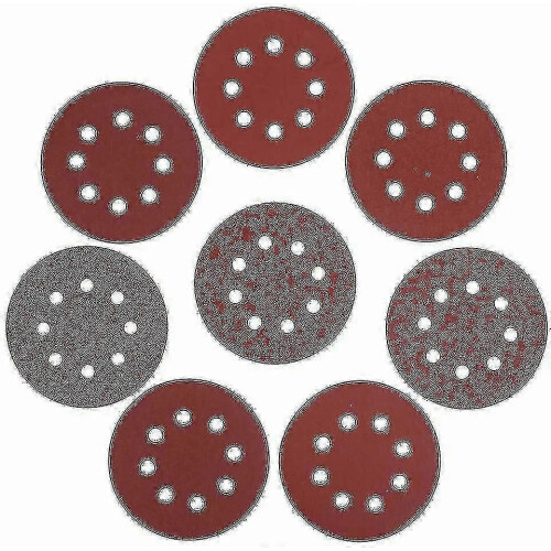125 Pcs 125mm Sanding Discs, Circular Abrasive Paper for Orbital Sander, Assorted Grits,z