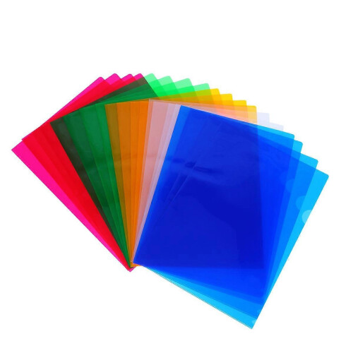 Practical Document Folder L Shape for Office School Use 20Pcs Mixed Colors
