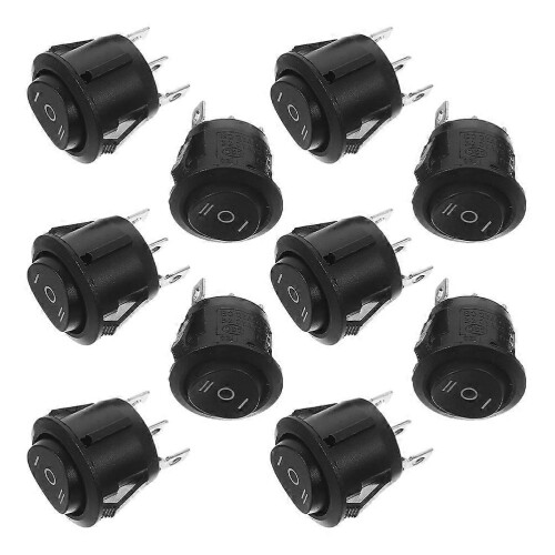Heavy-Duty Boat Rocker Switch 3-Position on-Off-on Function 10Pcs Black