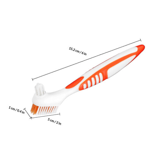 Brosse à dents pour prothèses dentaires, lot de 4, format voyage compact 1