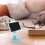 Sky-Blue Phone Stand Acrylic Rotating Foldable Phone Holder for Storage Use 5