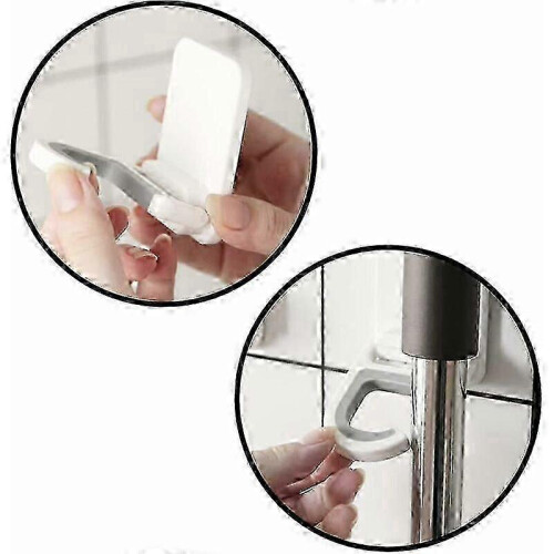 Free mop clips, wall hooks, and wall-mounted storage racks (6-pack, white).,z 2