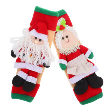 Protections décoratives pour poignées de réfrigérateur, motif Noël, lot de 4