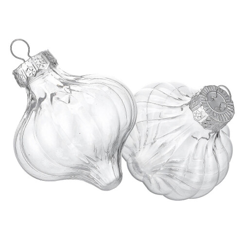 Palline di plastica decorative natalizie, 8 pezzi, trasparenti e riempibili.