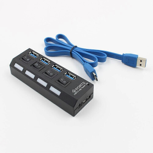 4 Port USB Hub USB 3.0 for Data Transfer with Individual and LED Indicators 2