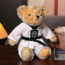 Ours en peluche, jouets ours en peluche pour enfants (filles), peluche ours, ours en peluche avec ceinture noire (25 cm)