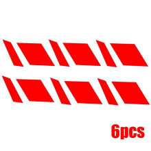 6 Pcs Red Reflective Car Wheel Rim Vinyl Decal Stickers Universal Fit 16-21 Inch Rims case