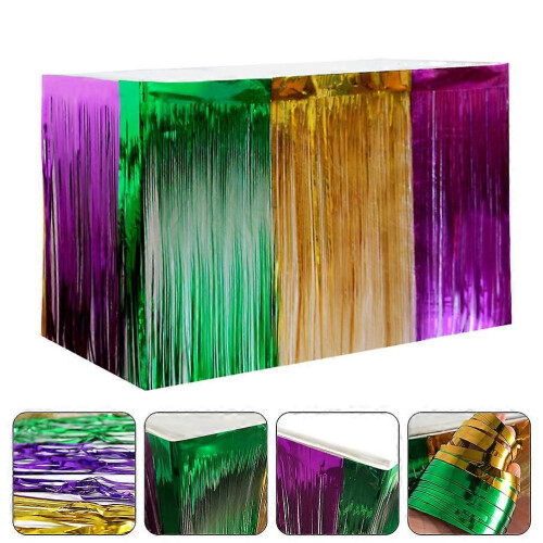 Jupe de table décorative à franges brillantes pour fête de carnaval 1