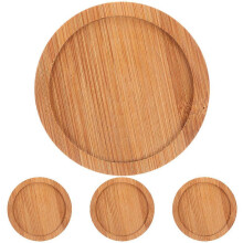 Bamboo Coaster Round Anti-Slip Coffee Coaster for Home Use 4Pcs