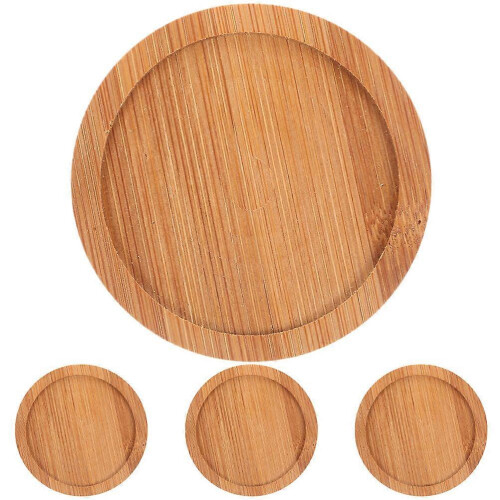 Bamboo Coaster Round Anti-Slip Coffee Coaster for Home Use 4Pcs