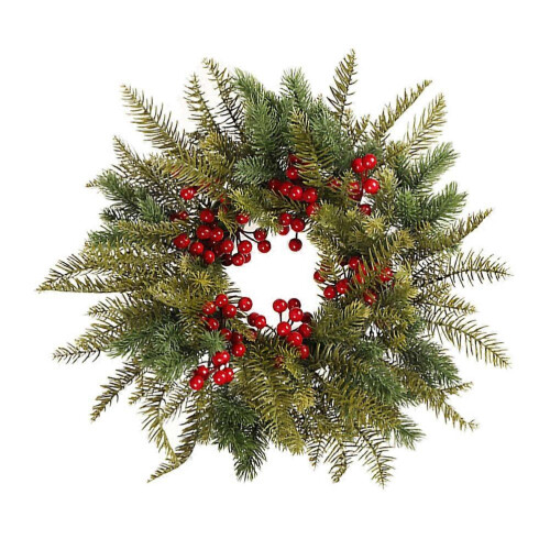 Couronne de fausses baies rouges (1 pièce) pour décoration de porte 2