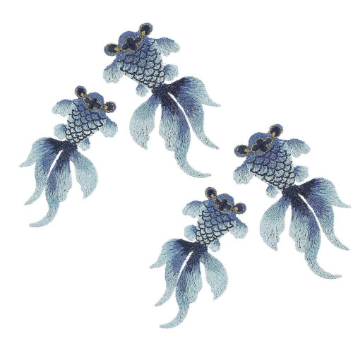 Goldfish Patches Embroidered Clothes Patch for DIY Clothes Decor 4Pcs 2
