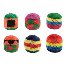 6PCS Knitted Footbags Colorful Crochet Foot Bag Kick Balls for Juggling Practice Games Group Play