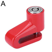 1 Pcs Pvc Disc Brake Lock for Motorcycle Electric Bicycle with Warning Rope and 2 Keys steel Mat Red