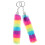 Bag Charm Plush Strip Keychains for Decoration 2Pcs Rainbow Fluffy Set 2