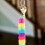 Bag Charm Plush Strip Keychains for Decoration 2Pcs Rainbow Fluffy Set 3