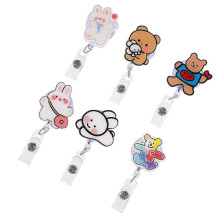 Retractable Nurse Badge Reel Cartoon Holder for Nurse 6Pcs Assorted Colors