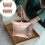 Golden Cosmetic Bags Portable Storage for Makeup 2Pcs PU 2